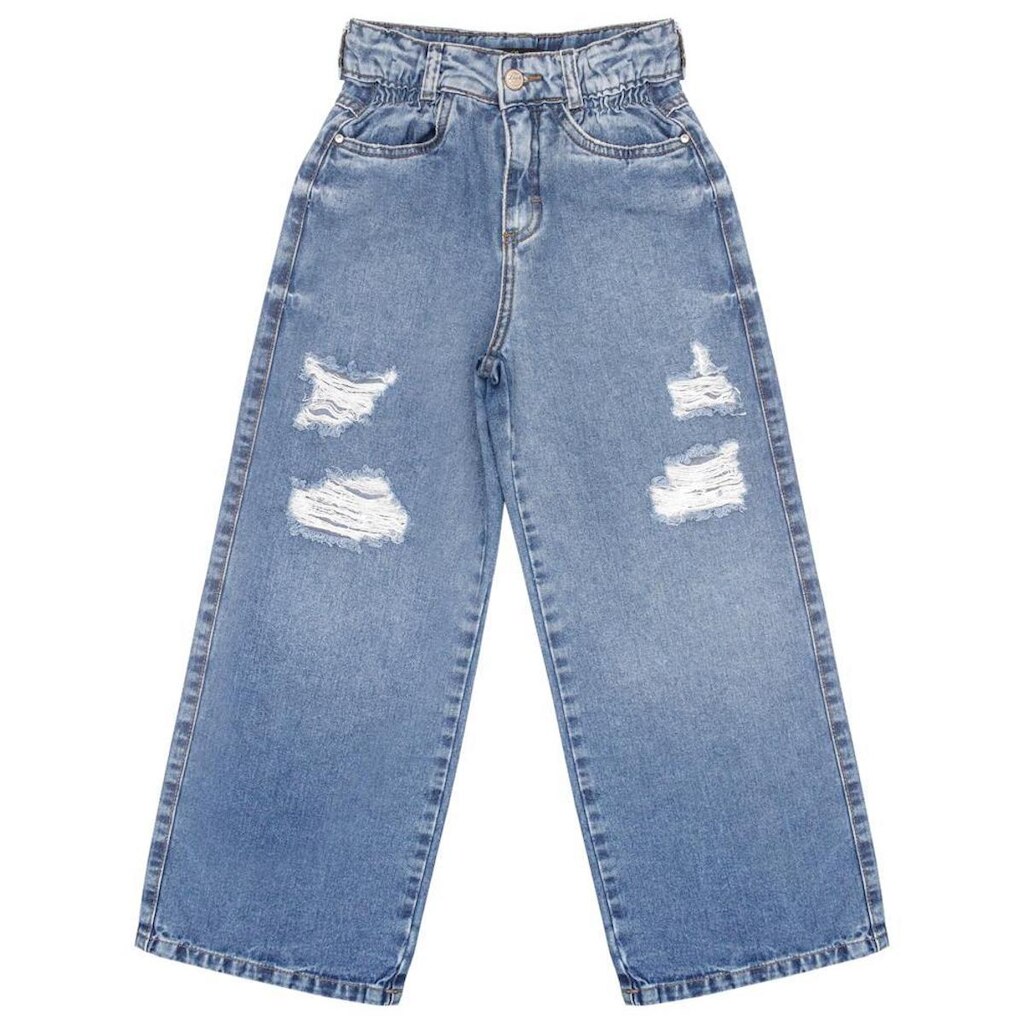 Calça  Juvenil Look Jeans Wide Leg Jeans - UNICA - 16