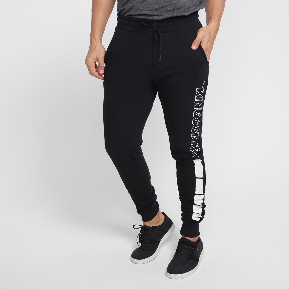 Calça Kings Jogger Logo Snkrs Masculina - Preto Menor preço em Calça Kings Jogger Logo Snkrs Masculina - Preto