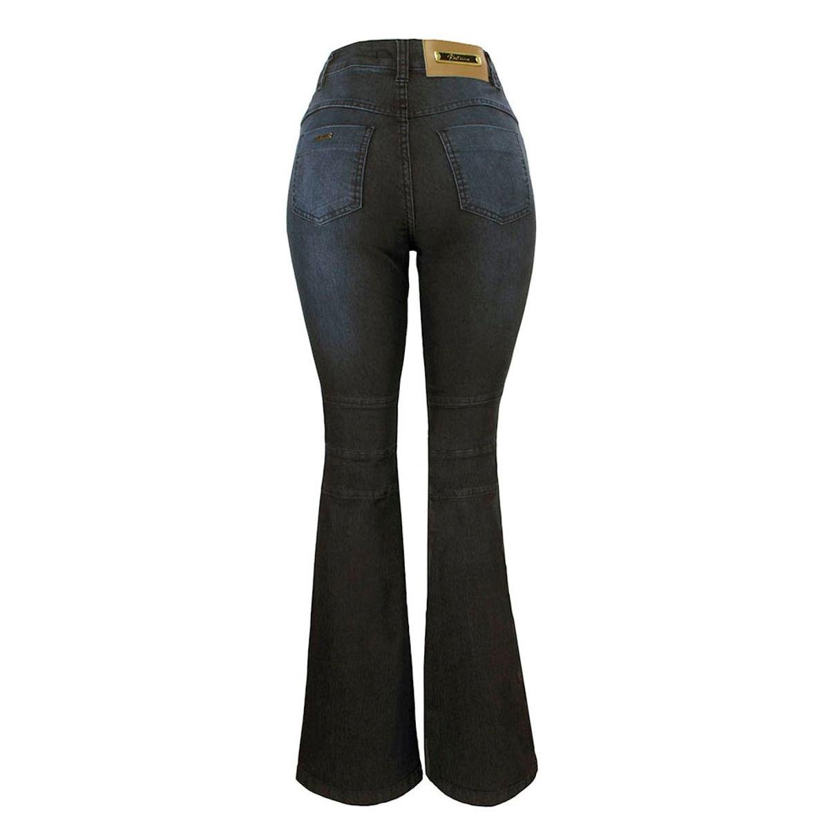 calça jeans flare cos alto