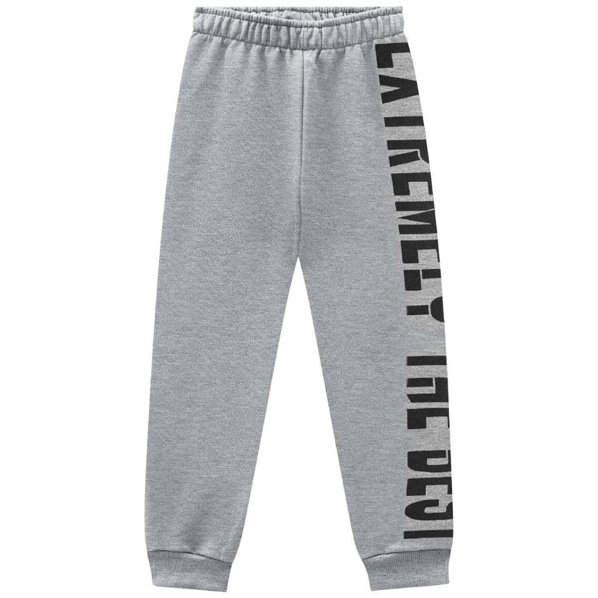 Calça Kyly Infantil Moletom Masculina - Cinza Claro Menor preço em Calça Kyly Infantil Moletom Masculina - Cinza Claro