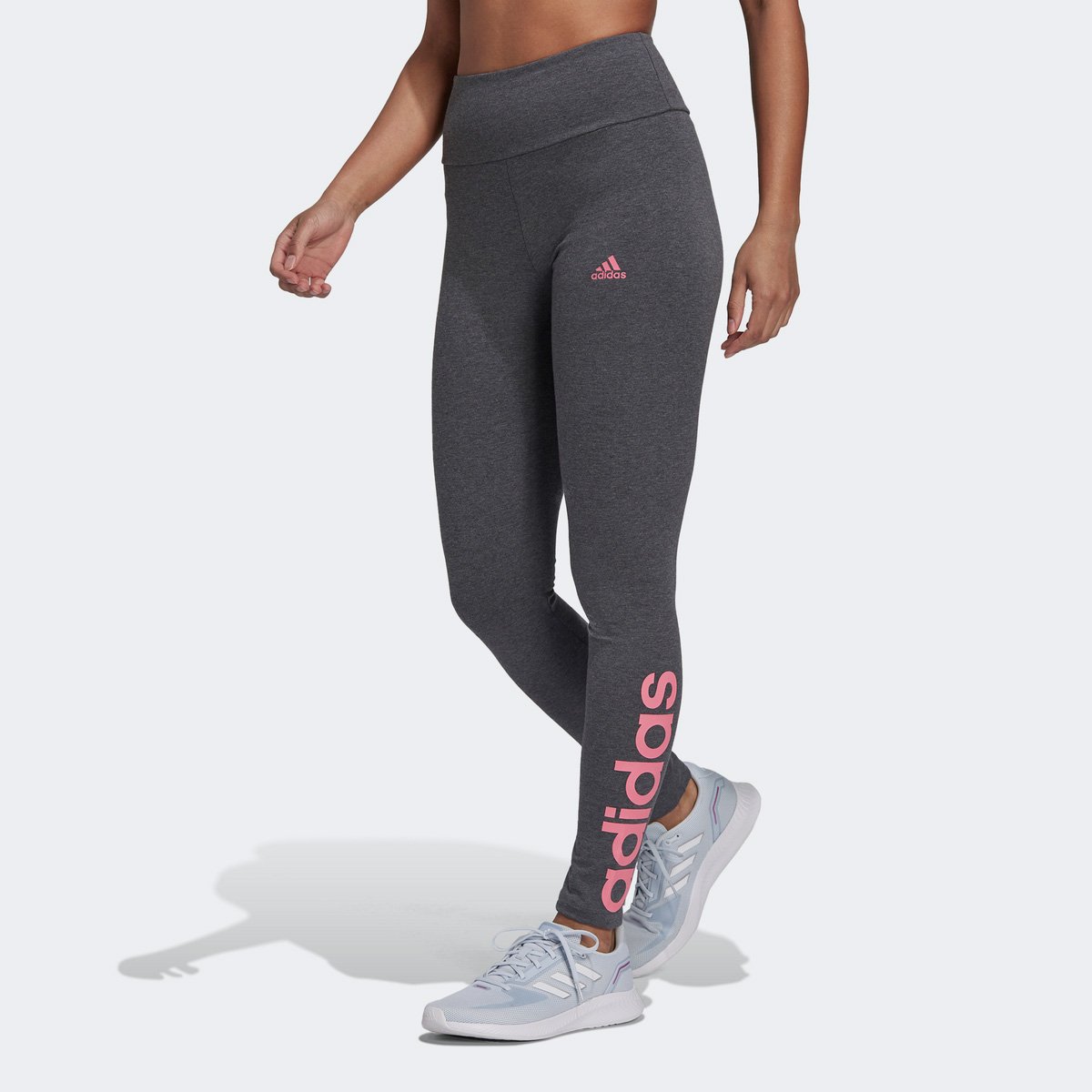 Calça Legging Adidas Logo Linear Feminina - Cinza+Rosa é ruim? Calça Legging Adidas Logo Linear Feminina - Cinza+Rosa é boa?