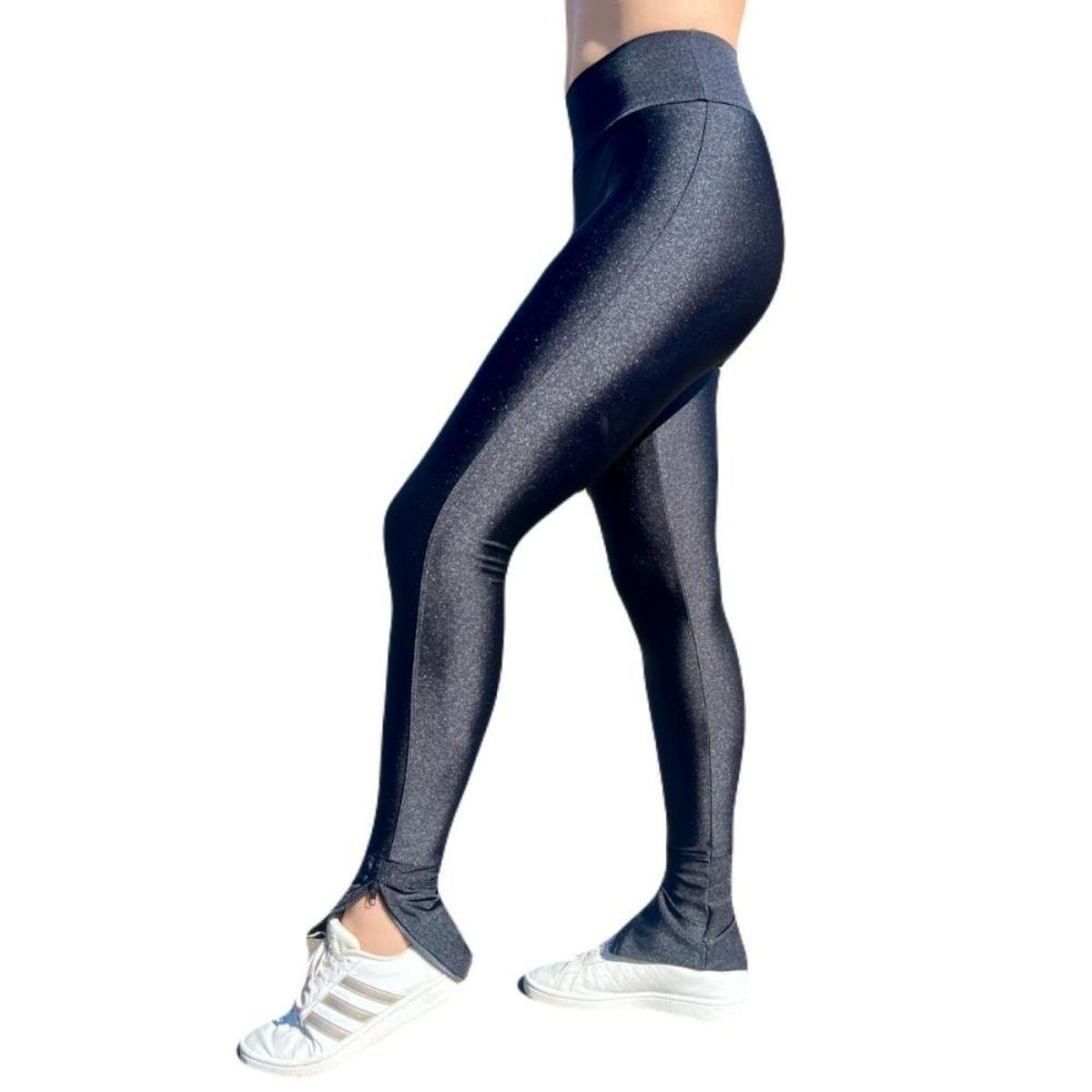 Tecido Platinado CalÇa Legging Brilhante Preta Calca Legging