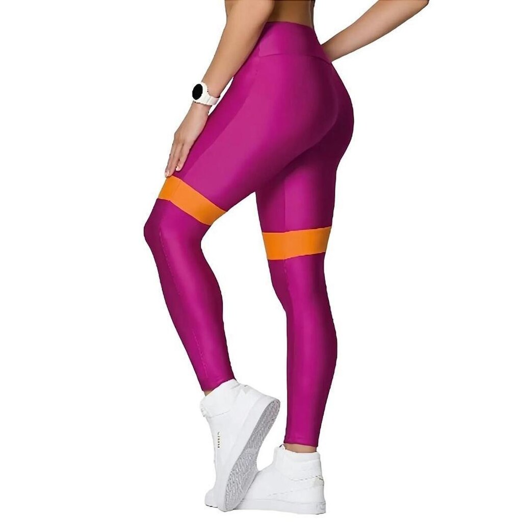 Calça legging com recorte Selene 24603.001- Magenta/Coral