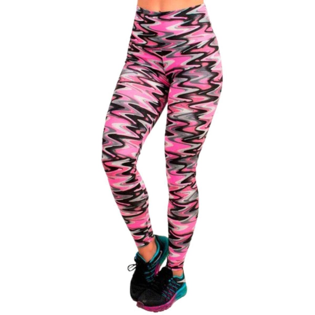 Calça Legging Estampada Fitness Serra e Mar Cós Alto Academia Treino Suplex Moda Fitness