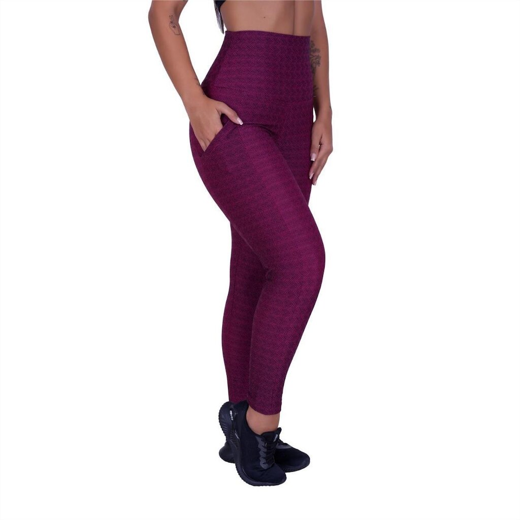 Calça Legging Feminina Academia Cós Alto Fitness com Bolso