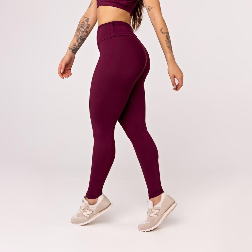 Calça Legging Feminina Lisa Cintura Alta Poliamida UV+