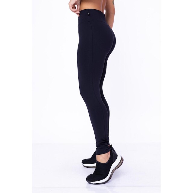 Calça Legging Feminina Poliamida Lisa Tecido Grosso Confortável WOLFOX