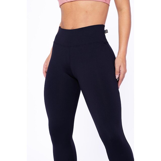 Calça Legging Feminina Poliamida Lisa Tecido Grosso Confortável WOLFOX