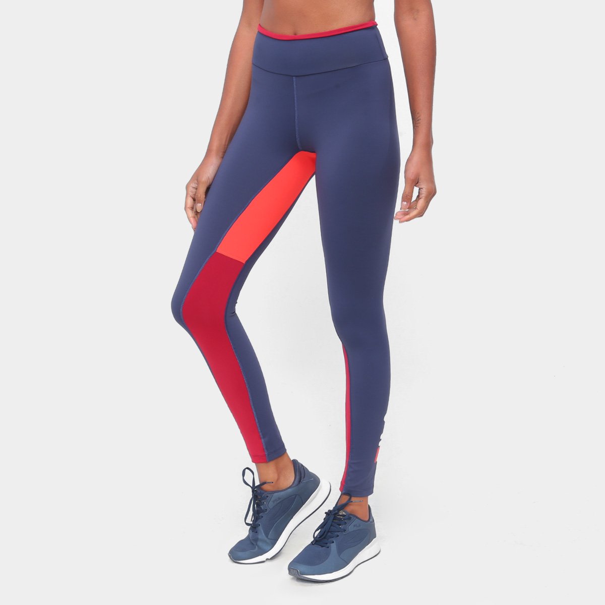 Cal a Legging Fila Block Colors Feminina Vermelho Laranja Zattini