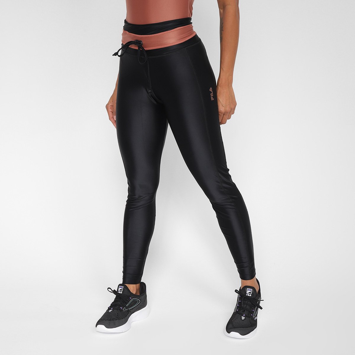 Calça Legging Fila Studio Gloss Mix Feminina Menor preço em Calça Legging Fila Studio Gloss Mix Feminina