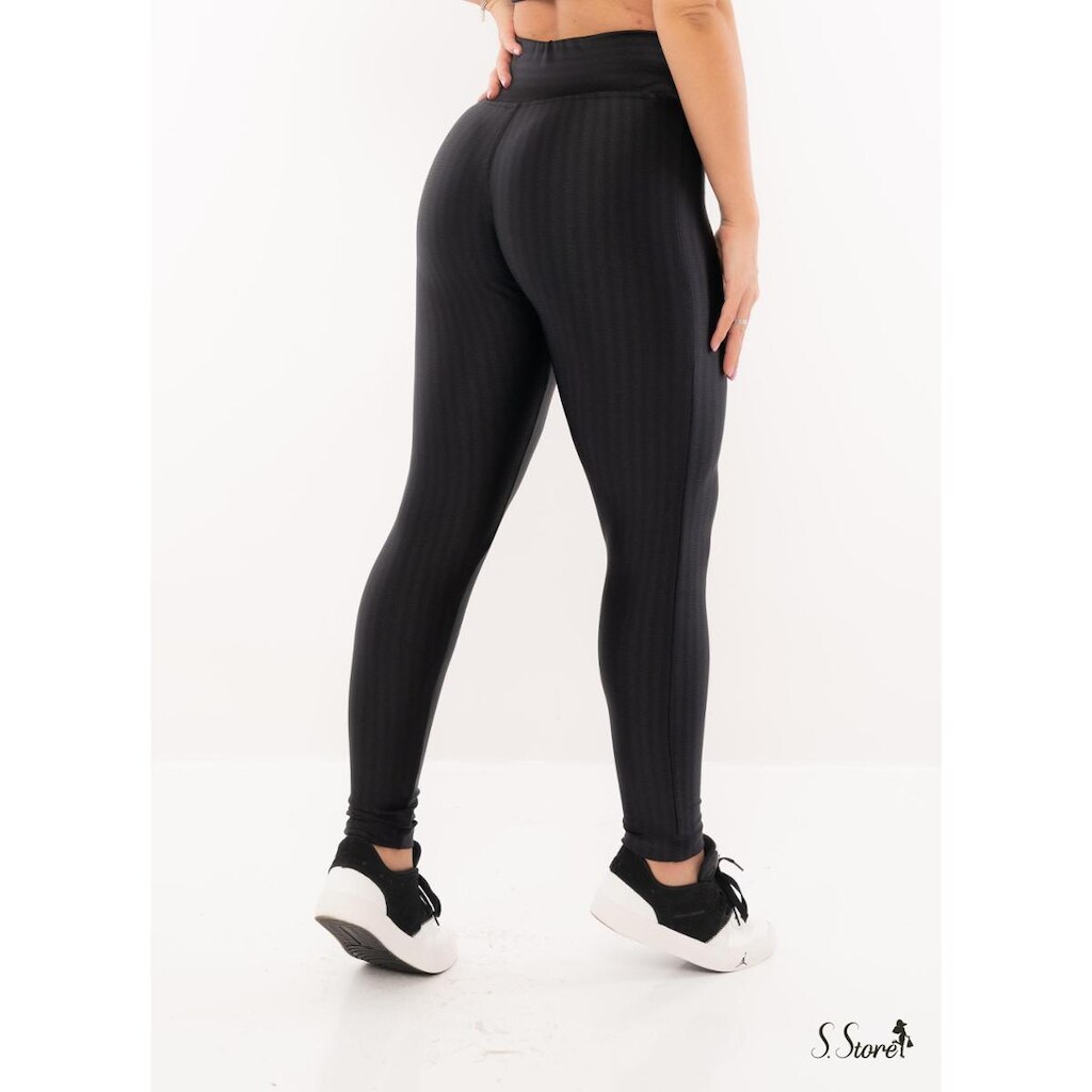 Calça Legging Fitness 3d Tecido Brilhoso Poliamida Academia