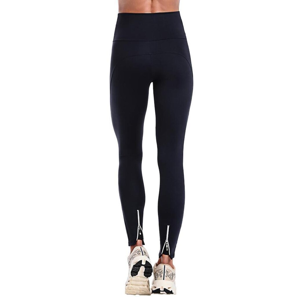 Calça Legging Fitness Cós Alto Detalhe Zíper Suplex