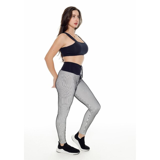 Calça legging Fitness empina e modela bumbum lisa - Branco - P