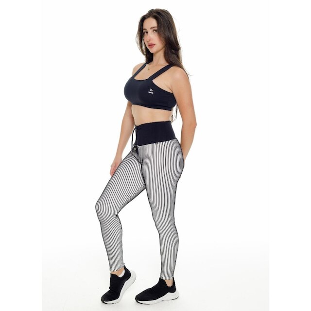 Calça legging Fitness empina e modela bumbum lisa - Branco - P