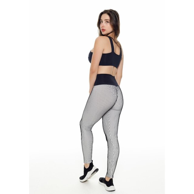 Calça legging Fitness empina e modela bumbum lisa - Branco - P