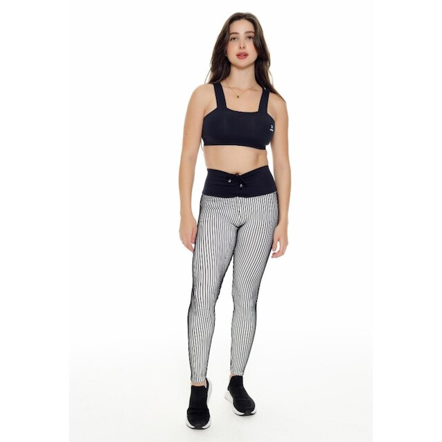 Calça legging Fitness empina e modela bumbum lisa - Branco - P
