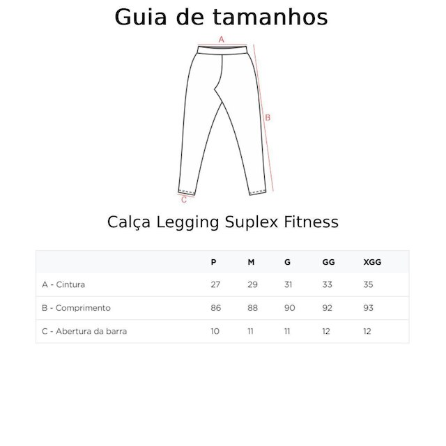 Calça Legging Fitness Feminina Suplex Cintura Alta Mirante