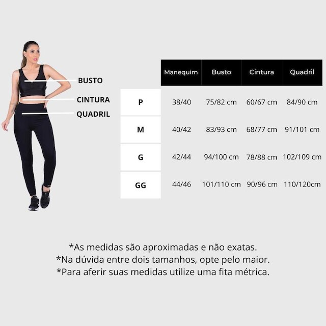 Calça Legging Fitness Pezinho Cós Alto de Cirrê Summer Soul