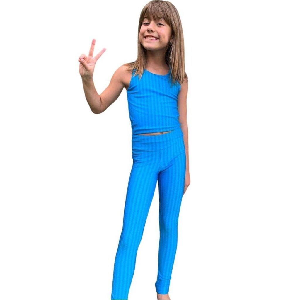 Calça Legging Infantil - Azul Turquesa