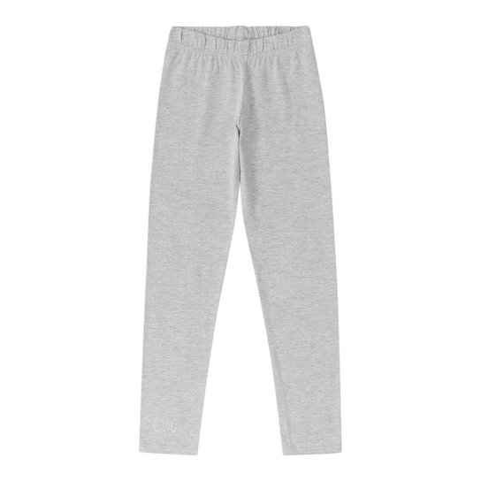 Calça Legging Infantil Cotton Quimby Feminina - Cinza