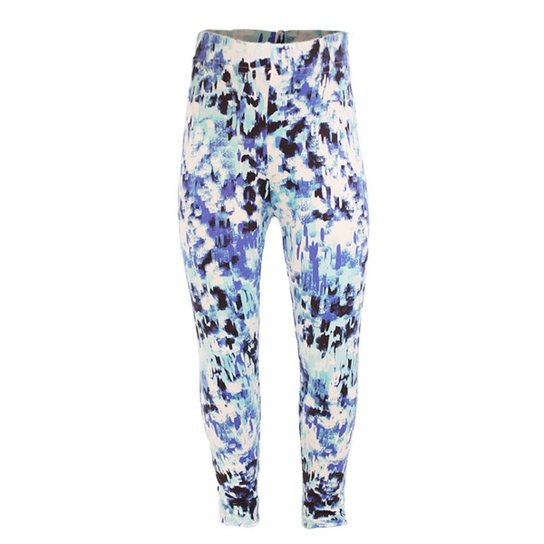 Calça Legging Infantil Gumii Athletik Lyon Pinceladas Feminina - Branco+Azul