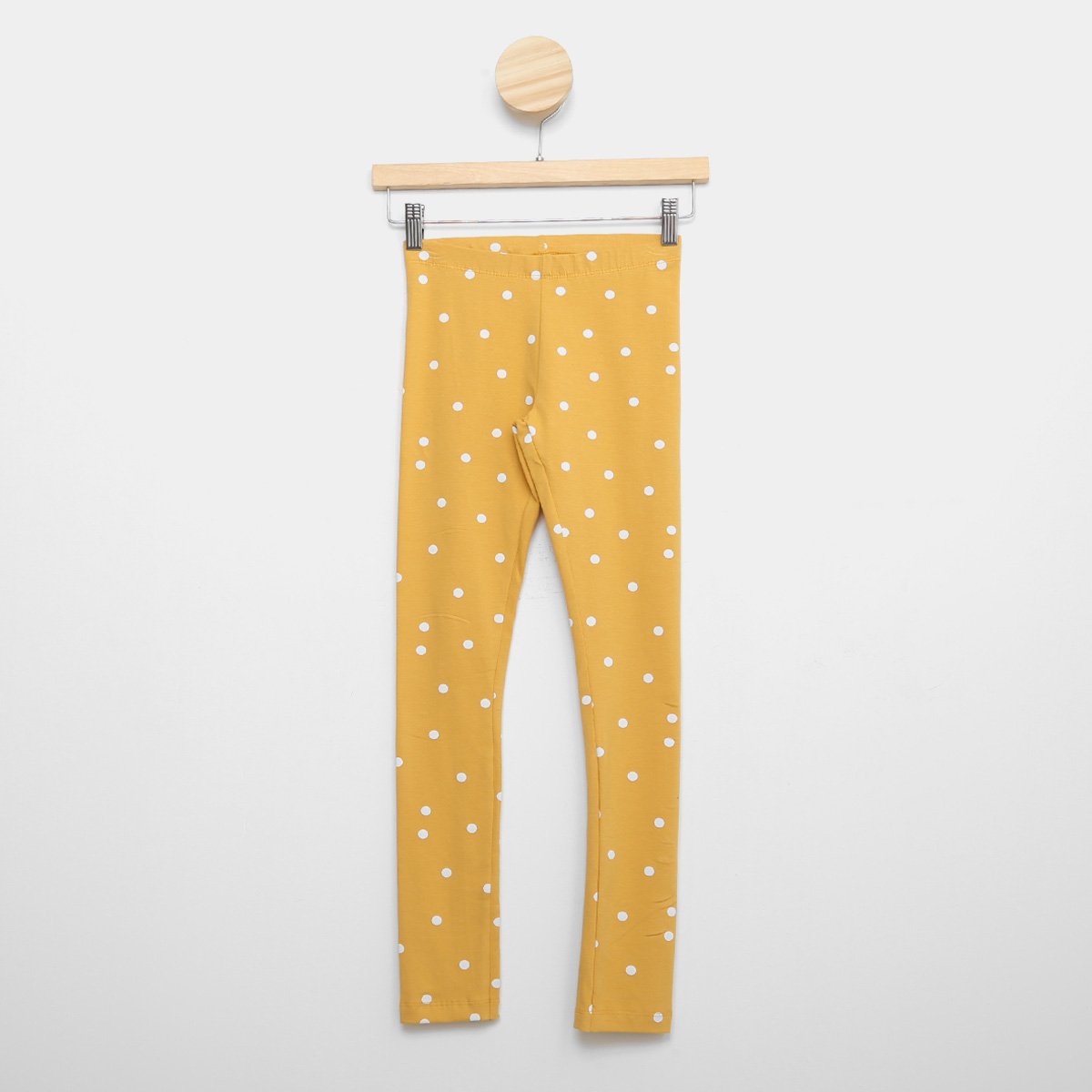 Calça Legging Infantil Hering Kids Poá Menina - Amarelo Escuro Menor preço em Calça Legging Infantil Hering Kids Poá Menina - Amarelo Escuro
