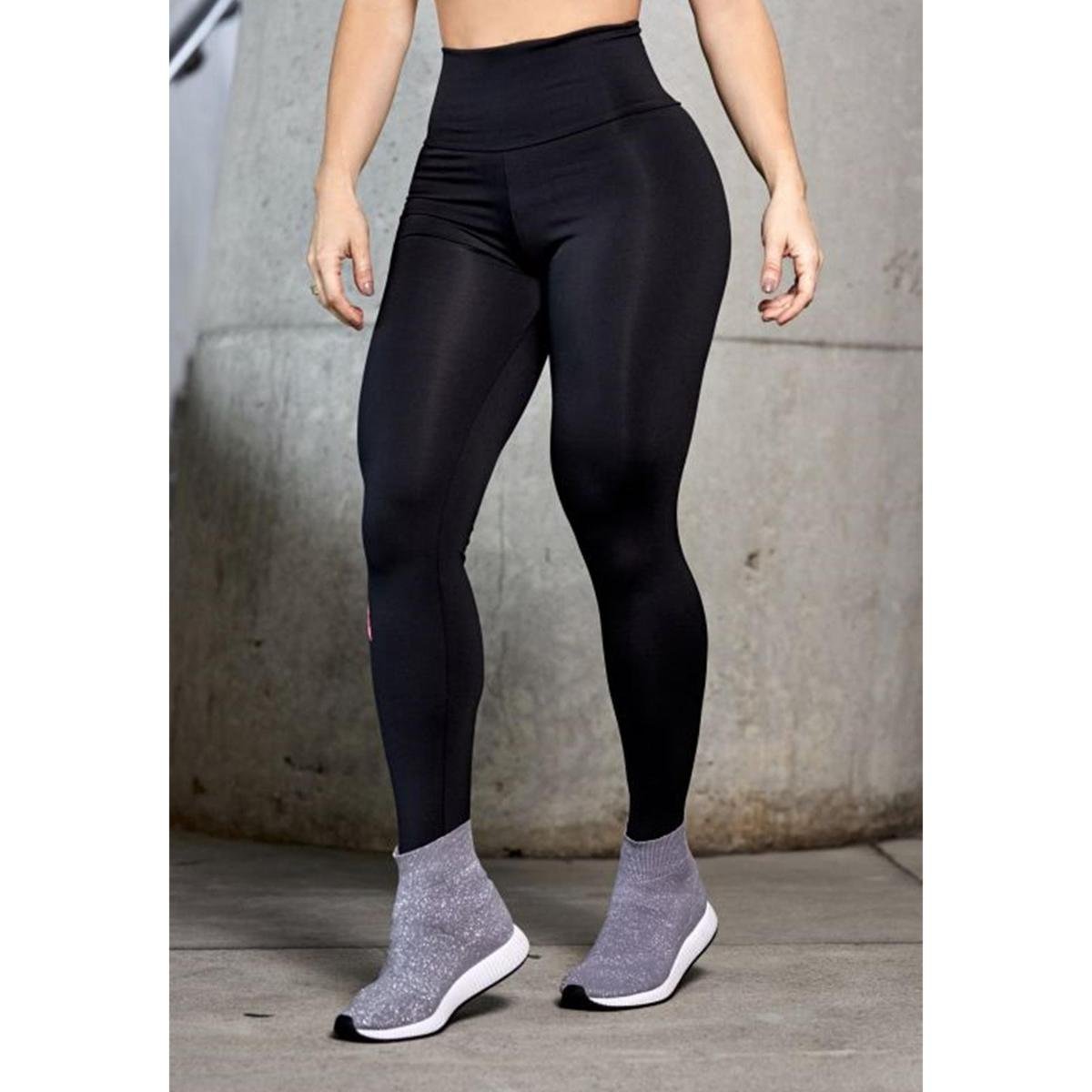 Preta Legue De Academia Calça Legging Leg Fitness Moda Academia