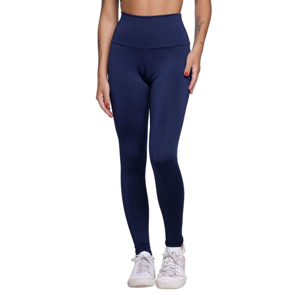 Calça Legging Lisa Fitness Serra e Mar Cós Alto Academia Treino Moda Fitness