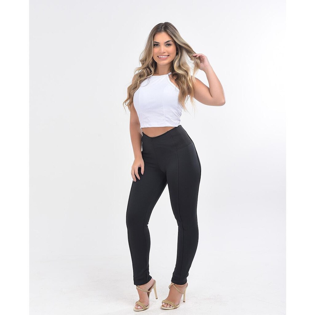 Calça Legging Modeladora e Empina Bumbum – Tecido Ponto Roma