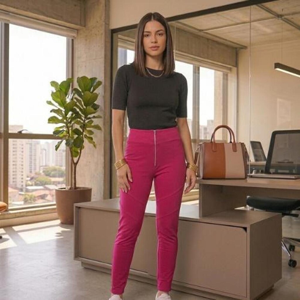 CALÇA LEGGING MOLECOTTON FEMININA CEREJA ROSA