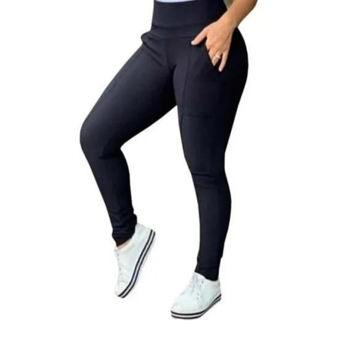 Calça Legging Montaria Flanelada Cintura Alta Com Bolsos Menor preço em Calça Legging Montaria Flanelada Cintura Alta Com Bolsos