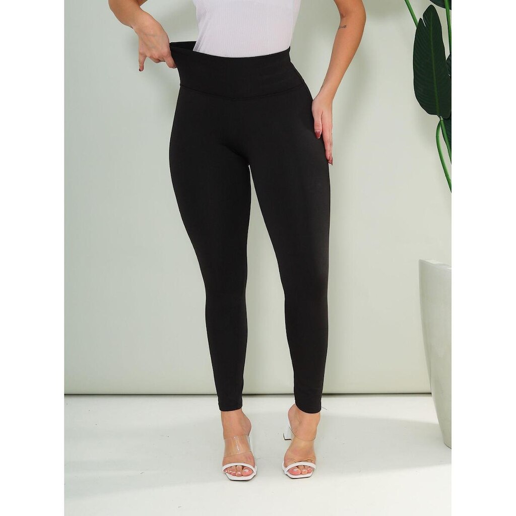 Calça Legging Peluciada Cintura Alta