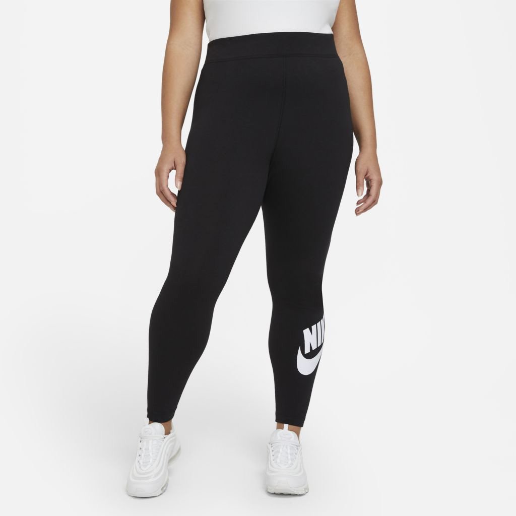Calça Legging Plus Size Nike Essential Futura Hr Feminina - Preto+Branco Menor preço em Calça Legging Plus Size Nike Essential Futura Hr Feminina - Preto+Branco