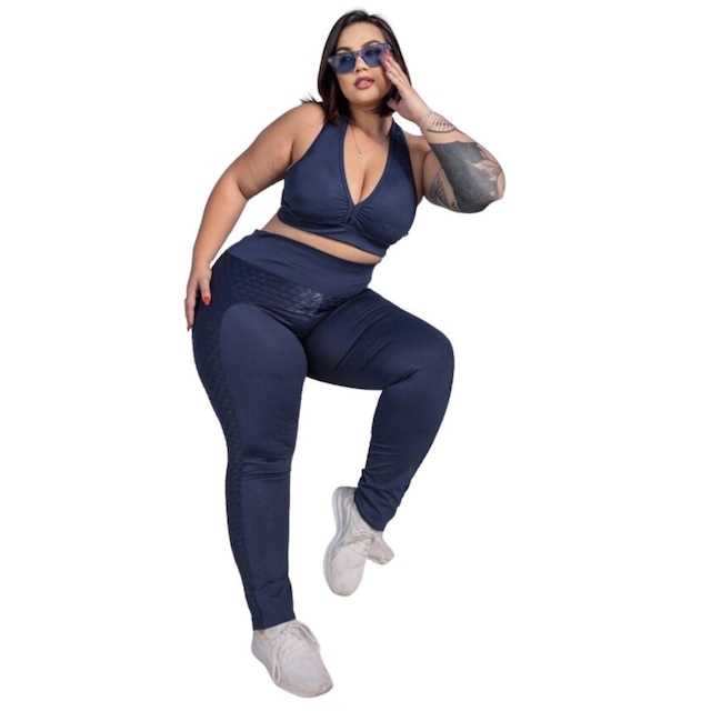 Calça Legging Plus Size WM Montaria Cirrê Feminina