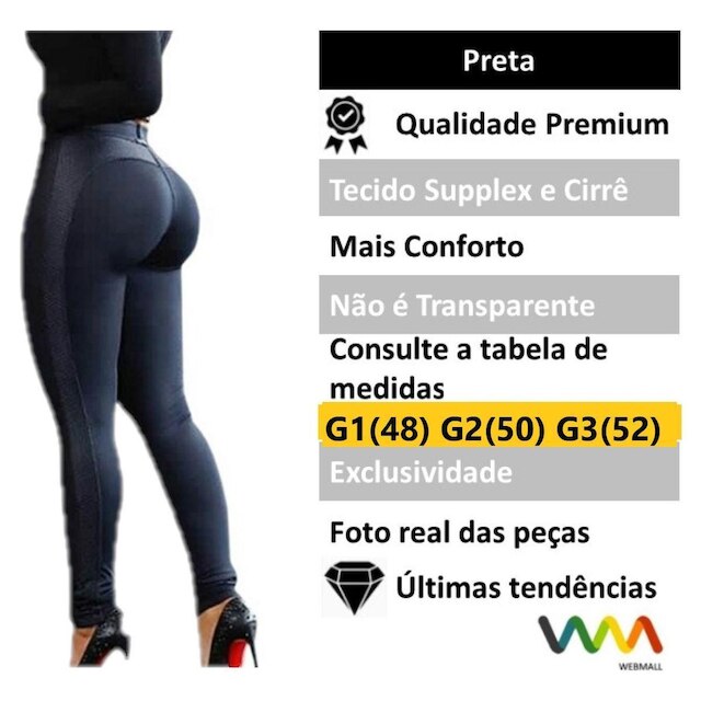 Calça Legging Plus Size WM Montaria Cirrê Feminina