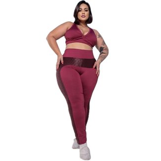 Calça Legging Plus Size WM Montaria Cirrê Feminina