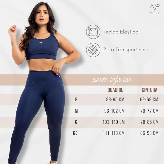Calça Legging que Não Fica Transparente com Bolso Viére
