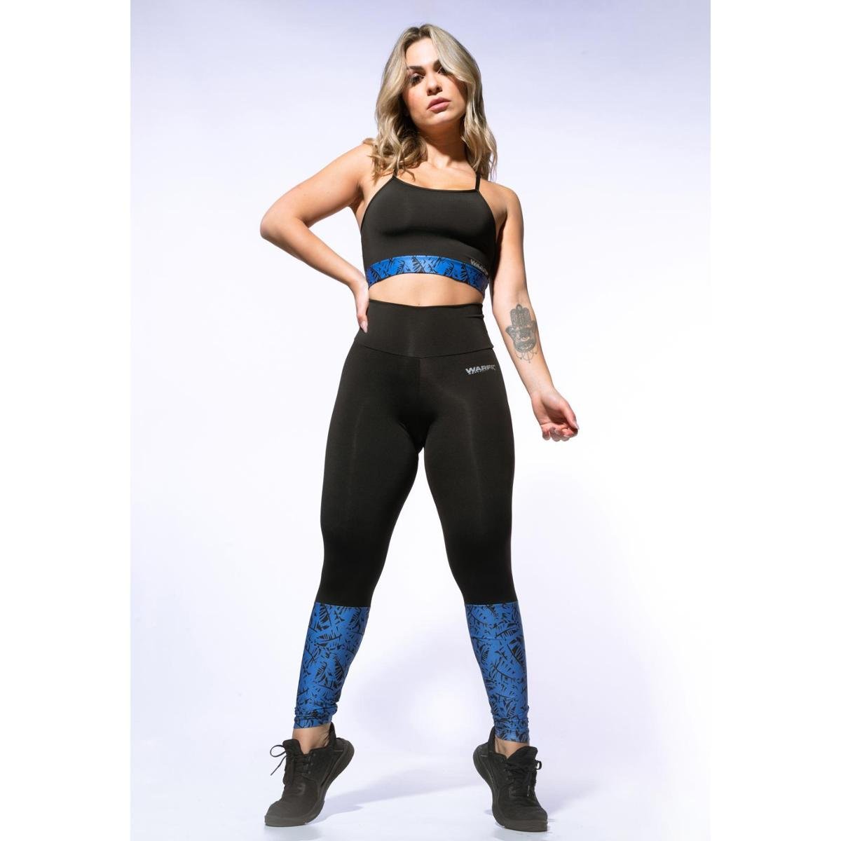 Calça Legging Sublimada Warfit Animal Print Azul Menor preço em Calça Legging Sublimada Warfit Animal Print Azul