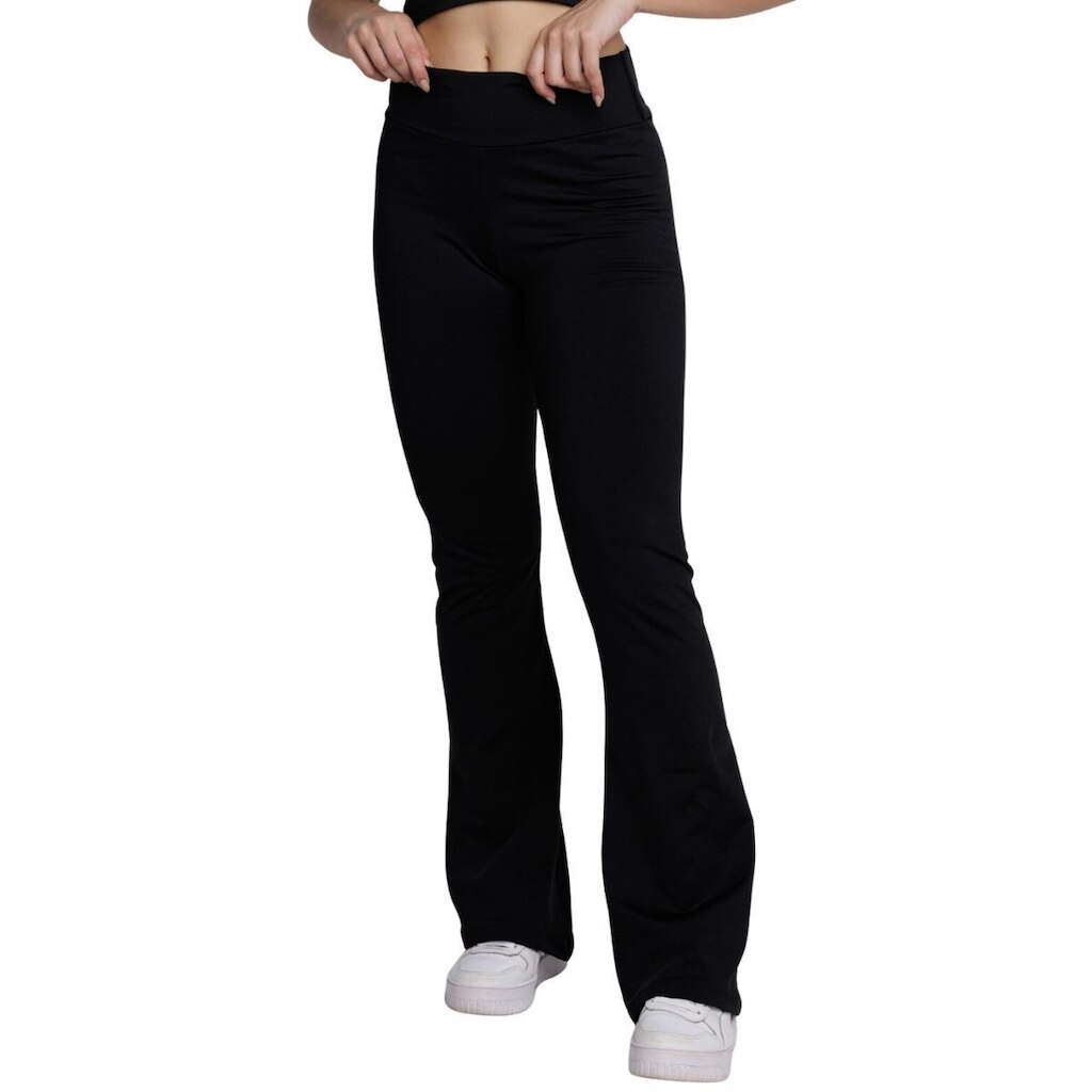 Calça Legging Suplex Flare Serra e Mar Modas Boca de Sino Bailarina Cintura Cós Alto Moda Fitness