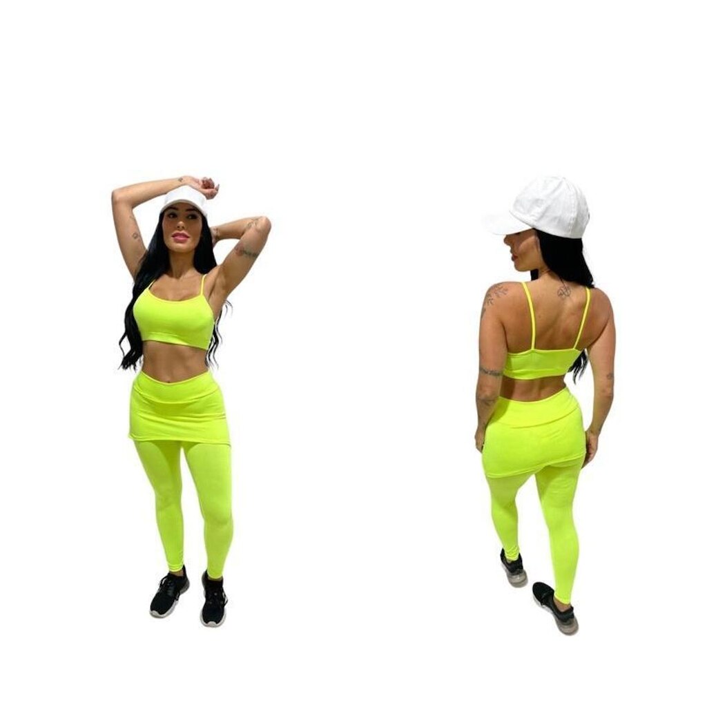 Calça legging suplex saia tapa bumbum leg cintura alta fitness