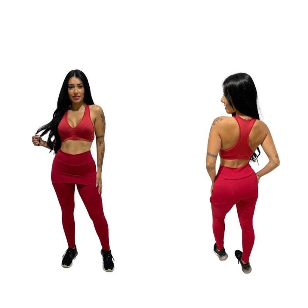 Calça legging suplex saia tapa bumbum leg cintura alta fitness