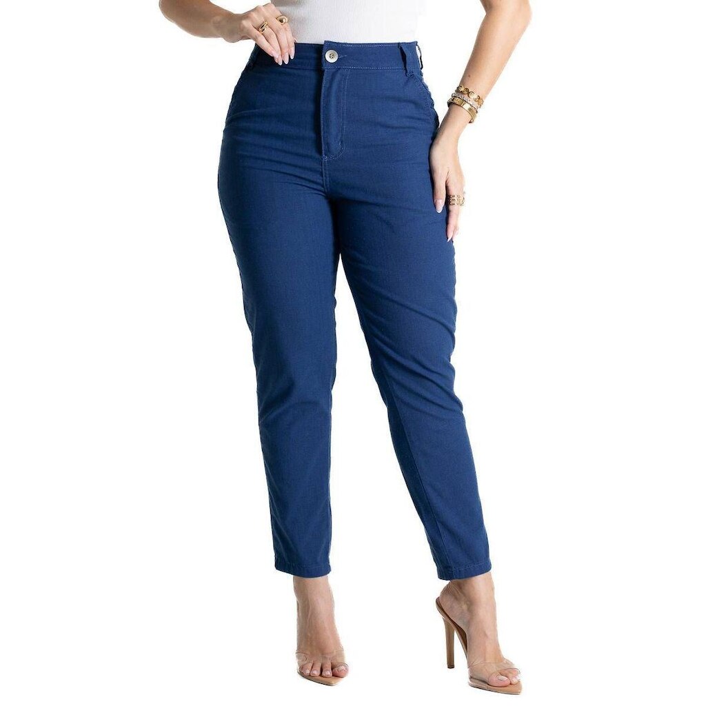 Calça Linho Sawary Mom - 281413 - azul 46