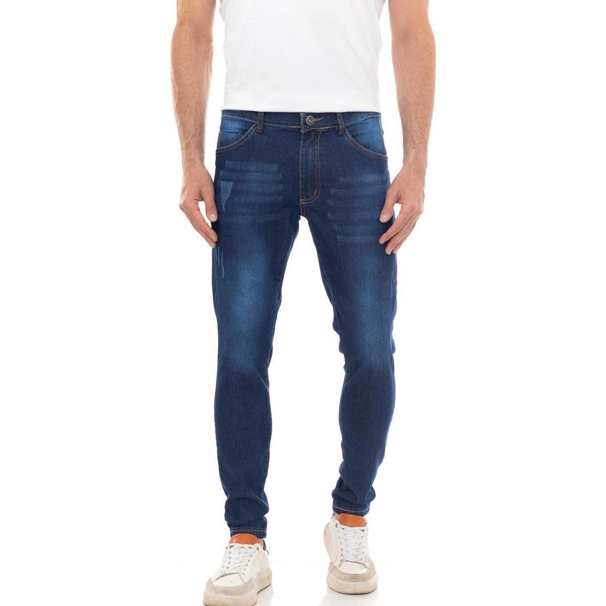 Calça Mascuina Jeans Skinny Premium Puídos Fashion Menor preço em Calça Mascuina Jeans Skinny Premium Puídos Fashion