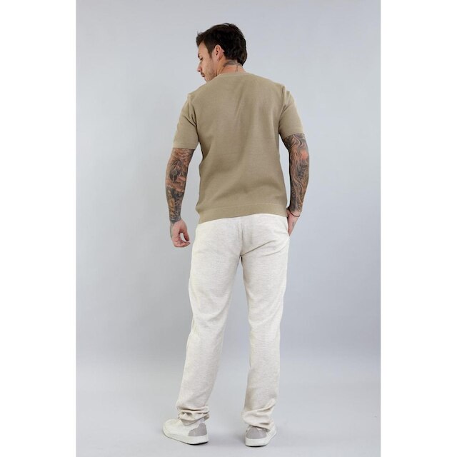 Calça Masculina Alfaiataria Bege Sport Fino