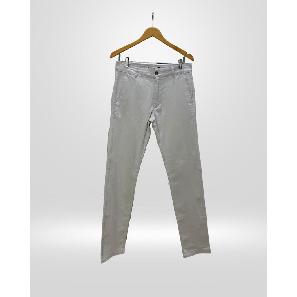 Calça Masculina Alfaiataria Sarja Cinza Claro