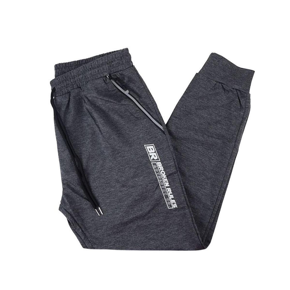 Calça Masculina Broken Rules Moletom Cinza Escuro - 160091 - Cinza Menor preço em Calça Masculina Broken Rules Moletom Cinza Escuro - 160091 - Cinza