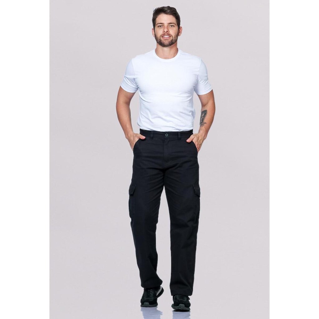 Calça Masculina Cargo Em Sarja 7888 Preto