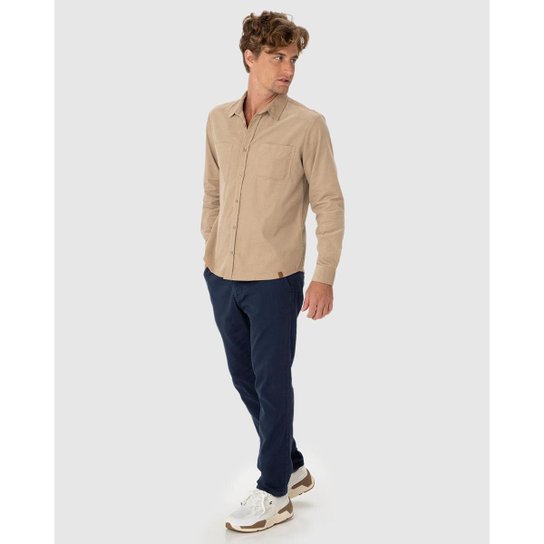 Calça Masculina Chino Em Sarja Com Elastano