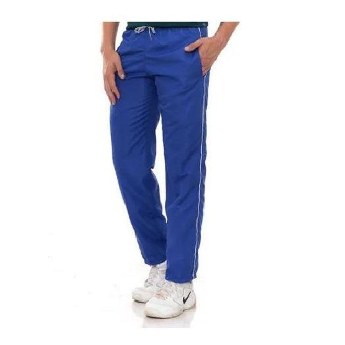 Calça Masculina Fitness Em Tactel Com 03 Bolsos - Azul Royal Menor preço em Calça Masculina Fitness Em Tactel Com 03 Bolsos - Azul Royal