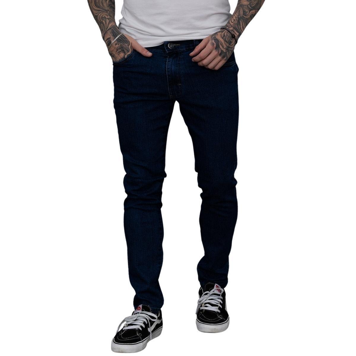 Calça Masculina Jeans Super Skinny Premium Elastano Power